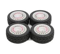 FKRTQIYN 4Pcs RC Car Tires Glued On Road Tyre Wheels With 12mm Hex Hub Compatible With TT02 TT01 XV01 PTG2 DF03 And Similar 110 Scale On Road Off Road RC Racing Vehicles(4Pcs White A)