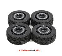 FKRTQIYN 4Pcs RC Car Tires Glued On Road Tyre Wheels With 12mm Hex Hub Compatible With TT02 TT01 XV01 PTG2 DF03 And Similar 110 Scale On Road Off Road RC Racing Vehicles(4Pcs Black A)