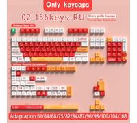 FKRTQIYN Custom Anime Keycaps Compatible with Mechanical Keyboards Compatible With Brazilian Korean Japanese Spanish French Russian ISO Enter 7U(02-Cherry-RU)