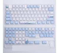 FKRTQIYN Custom DIY Blue White Ocean Theme PBT Keycaps Compatible with Mechanical Keyboards DYE-Sublimation Compatible With Various Models