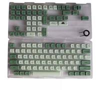 FKRTQIYN Custom PBT Keycaps Compatible with Mechanical Keyboards Arabic Korean Japanese Russian Thai Compatible Keycap Set 123 Matcha XDA Profile(English)