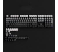 FKRTQIYN Gradient Gray RGB Backlit PBT Double Shot Keycaps Compatible With MX Switch Mechanical Keyboards With Side Engraving(04)