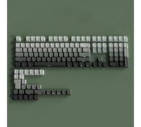 FKRTQIYN Gradient Gray RGB Backlit PBT Double Shot Keycaps Compatible With MX Switch Mechanical Keyboards With Side Engraving(06)
