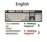 FKRTQIYN PBT Profile Keycaps Compatible With MX Switch Mechanical Keyboards Korean Japanese Russian Style Custom Keycap Set(English)
