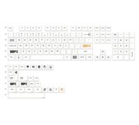 FKRTQIYN Virtual War Minimalist White PBT Keycaps Compatible With MX Switch Mechanical Keyboards Custom DIY Key Cap Set