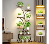 FKSLIFE Plant Stand With Grow Lights Indoor 8 Tiered Tall Plant Shelf 154cm Corner Plant Stands Metal Flower Display Shelves Plant Rack Holder for Home Patio