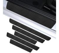 FKSWJZXD 5Pcs Car Door Sill Protector for MG HS Trophy 2024 2025, Scratch Resistant Carbon Fiber Car Kick Plates Sticker Automobile