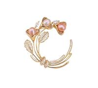 FKTHYO Decoration Brooch Elegant Bell Orchid Brooch Light Luxury Retro Pearl Brooch Suit Coat Decorative Pin Gift for Girlfriend Brooch Pin for Women
