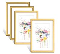 Fkvat Picture Frames, Display Photos 4x6 with Mat or 5x7 Without Mat. It Can be Hung on the Wall or Placed on Any Other Desktop for Home Decoration or Gift. The Black Classic Collection (Gold, 4x6)