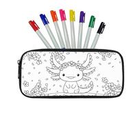 Fkwergsy Axolotl Color Your Own Pencil Pouch Crafts DIY Coloring Pencil Case Cute School Supplies for Gilrs Ages 6, 7, 8, 9