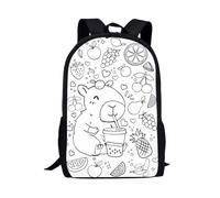Fkwergsy Capybara School Backpack 17" Water Hog Bag Color-in Book Bag Elementary Girls Boys Back to School Supplies