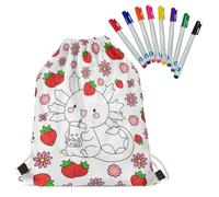 Fkwergsy Color Your Own Axolotl Drawstring Backpack Cute Coloring Drawstring Bag Arts and Crafts for Kids Ages 4-8 8-12