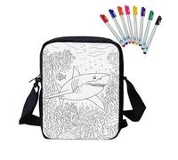 Fkwergsy Color Your Own Bag with 8 Fabric Markers DIY Coloring Cute Crossbody Bag for Boys Ages 8-12, Graffiti Artistic creation