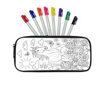 Fkwergsy Color Your Own Horse Pencil Pouch DIY Coloring Pencil Case Arts and Crafts for School Party Favor Supplies, Arts Pen Zipper Bag for Girls