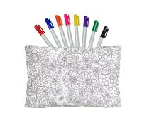 Fkwergsy Coloring Craft Coloring Pillow Case Butterfly Pillowcase with 8 Bright Markers for Decoration Supplies Craft, Color Your Own Personalized Pillowcase 30 x 20 Inch