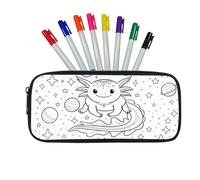Fkwergsy Cute DIY Coloring Pencil Case Axolotl Color Your Own Pencil Pouch Crafts for Girls Ages 4-12, Shool Party Supplies