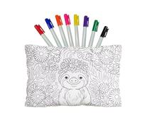 Fkwergsy Sloth Pillowcase Cute Pillow Case for Coloring with Markers Color Your Own Pillow Cases Personalized Pillowcase Arts & Crafts Activity for Boys & Girls