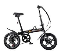 FKXSXAZ 14/16 Inch Folding Mountain Bike - Dual Disc Brake Variable Speed Integrated Wheel Carbon Steel Frame All Terrain
