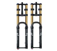 FKXSXAZ 27.5 29inch Mountain Bike Suspension Fork 1-1/8" Straight/Tapered Air Travel 180mm Double Crown XC/AM/DH Front 15 * 110mm Thru Axle Disc Brake Damping Rebound