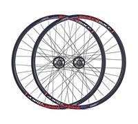 FKXSXAZ Mountain Bike Wheelset 24" Disc Brake Wheels Folding Bicycle BMX MTB Quick Release Front Rear Wheel Rim Set 32H Hub For 7/8/9/10 Speed Cassette (Color : Red)
