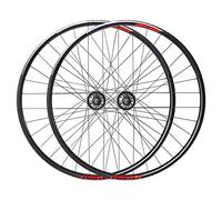 FKXSXAZ Mountain Bike Wheelset 26'' Disc Brake MTB Rim Quick Release Front Rear Wheel Set Bicycle Wheels 32H Hub For 7/8/9/10 Speed Cassette (Color : Red)