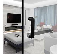 FKXSXAZ Shower Glass Door Handle and Pulls Bathroom Knobs Grab Bar for Enclosures Screen Internal/External Matte Black (Size : 225mm+425mm)