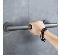 FKXSXAZ Wall Mounted Cylindrical Bathroom Grab Bar Black,304 Stainless Steel Safety Anti-Slip Bath Handrail,Straight Baking Paint Shower Handle for Seniors Pregnant Handicap (Deep Grey 50c