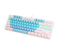 FKZ BAJEAL Mechanical Keyboard,Hot Swap 87 Keys Keyboard,USB Wired Blue Switch Keyboard with Two Color Shine-Through Keycaps,Multi LED Backlit Lighting Gaming Keyboard (Blue White)