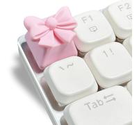 FKZ Cute Keycaps,Kawaii Bow-Ties Artisan Resin Keycaps Custom Keyboard Caps OEM Profile R4 Height ESC Keycaps for Cherry MX Switches Mechanical Gaming Keyboard DIY Personalized 3D Keycap (Pink)