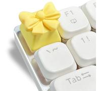 FKZ Cute Keycaps,Kawaii Bow-Ties Artisan Resin Keycaps Custom Keyboard Caps OEM Profile R4 Height ESC Keycaps for Cherry MX Switches Mechanical Gaming Keyboard DIY Personalized 3D Keycap (Yellow)