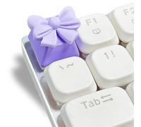 FKZ Cute Keycaps,Kawaii Bow-Ties Artisan Resin Keycaps Custom Keyboard Caps OEM Profile R4 Height ESC Keycaps for Cherry MX Switches Mechanical Gaming Keyboard DIY Personalized 3D Keycap (Purple)