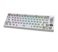 FKZ DK67 V2 65% Barebones Keyboard Kit,Small Compact Wireless RGB Gaming Keyboard Hot-Swap PCB PlateTri-Mode BT5.0/2.4G/USB-C Mechanical Keyboard Kit with Knob&Screen for Win/Mac(White)