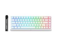 FKZ MCHOSE ACE 68 Magnetic Switch RGB Gaming Keyboard,Hall Effect Rapid Trigger Keyboard 60% Hyper-Fast Adjustable Actuation Side Printed Keycaps 8K Hz Polling Rate for Mac/PC Game (White)