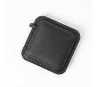 FL FantasyLinen Crazy Horse Leather Sewing Tape Measure, Pure Leather Tape Measure for Measuring Fabric, Body, etc., Solid Color/Carved Double Sided Retractable Tape Measure & Personalization（Black）