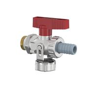 FL KFE Ball Valve Through G1/2a PN16 MS With Hose Connection