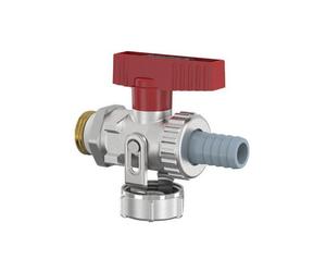 FL KFE Ball Valve Through G1/2a PN16 MS With Hose Connection
