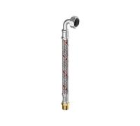 FL Meiflex Armored Hose Heating/Air Conditioning 3/4" AG x 3/4" Elbow, 700 Mm