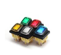 FL3-KCD4-203-3 on off on 30A/250V Heavy Duty 6 pin IP67 T85 Auto Boat Marine Toggle Rocker Switch with LED 12V 220V 30 * 22mm(Red,12V-24V)
