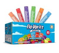 Fla-Vor-Ice Popsicle Variety Pack of 1.5 Oz Freezer Bars, Assorted Flavors, Lemon-Lime, Berry Punch, Grape, Strawberry, Orange, and Tropical Punch 80 Count + Fun Treats Viva Ice pops 8 count