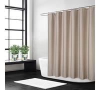 Flachs Leinen wie 240GSM schwerer Duschvorhang für Badezimmer mit Haken Hotel Luxury Fabric Washable,Taupe,120x180 cm