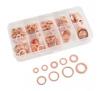 Flaconi 100PCS Automotive Copper Washers,Copper Crush Washer,Copper Washers Assorted,Crush Washer Oil Drain Plug,Oil Plug Crush Washer,Copper Sealing Rings Assortment Set,Suitable for Most Cars