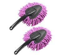 Flaconi 2PCS Car Duster,Car Duster Interior,Microfiber Duster,Car Dust Brush,Car Exterior Interior Cleaning Tools,Soft Microfiber Car Cleaning Tools,Suitable for Automotive,Bicycle,RV,Ships (Purple)