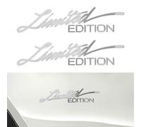 Flaconi 2PCS Car Emblem,Limited Edition Car Emblem,Limited Edition Emblem Badge,3D Metal Sticker for Car,Car Sport Badge,Car Sport Emblem,Sport Badge,Suitable for All Cars,Trucks (Silver-2PCS)