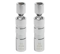 Flaconi 2PCS Car Spark Plug Socket,Spark Plug Socket Set,Thin Wall Spark Plug Socket,12-Point Universal Joint Wrench,14MM and 16MM Magnetic Swivel Spark Plug Socket,Compatible with Motorcycle,Car,SUV
