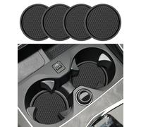 Flaconi 4PCS Car Coasters,Car Cup Holder Insert,Car Coasters for Cup Holders,Interior Car Accessories Car Cup Coaster,2.75" Anti Slip Cup Mat for Women and Men,Fit for Most Cars Trucks SUVs (Black)