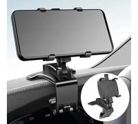 Flaconi Car Mobile Phone Holder,Multifunctional Dashboard Rearview Mirror Car Phone Holder,Adjustable Automobile Mobile Clip Stand with 360-Degree Rotating,Compatible with All Phones Between 3”-7”