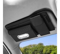 Flaconi Car Visor Organizer,Car Organizers and Storage,Sun Visor Organizer,Visor Organizer for Trucks,Visor Tissue Holder Multiple-Pocket Personal Belonging Storage Pouch for Car Truck SUV(Black)