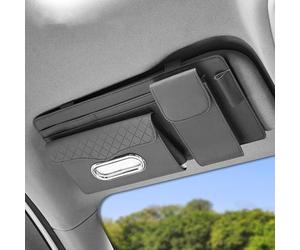 Flaconi Car Visor Organizer,Car Organizers and Storage,Sun Visor Organizer,Visor Organizer for Trucks,Visor Tissue Holder Multiple-Pocket Personal Belonging Storage Pouch for Car Truck SUV(Grey)