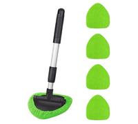 Flaconi Car Window Cleaner,Multifunctional Expandable Windshield Cleaning Tool,Windscreen Cleaner with 4 Washable Reusable Microfiber Pads,Fits Remove Fat and Dirt on the Windshields of Cars,Trucks