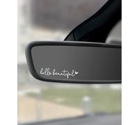 Flaconi Hello Beautiful Rearview Mirror Decals, Car Decor Accessories, Self-Affirmation Stickers, Easy to Apply, White